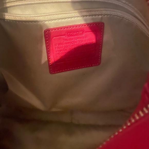 Red leather Coach bag - Picture 5 of 5